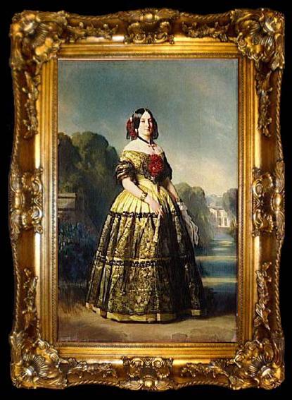 framed  Franz Xaver Winterhalter Portrait of Luisa Fernanda of Spain, ta009-2